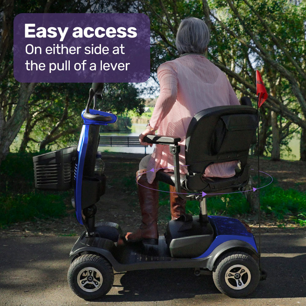 Mid-Sized Electric Mobility Scooter for Seniors - 8km/h, 15-25km Range, Blue