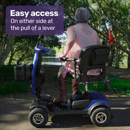 Mid-Sized Electric Mobility Scooter for Seniors - 8km/h, 15-25km Range, Blue