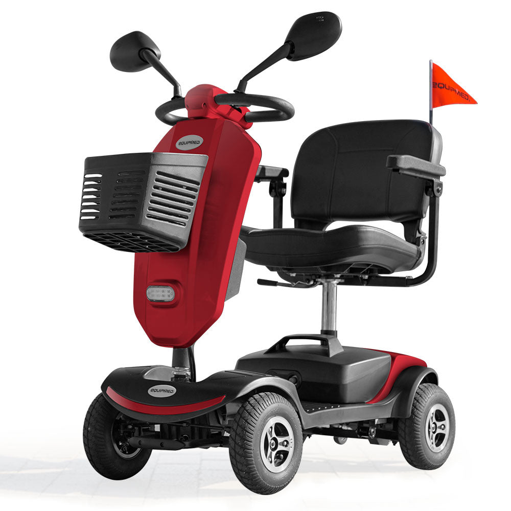 Mid-Sized Electric Mobility Scooter for Elderly, 120kg Capacity, Red