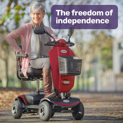Mid-Sized Electric Mobility Scooter for Elderly, 120kg Capacity, Red