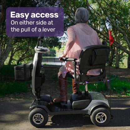Mid-Sized Electric Mobility Scooter with Swivel Seat, 8km/h, 25km Range, Silver