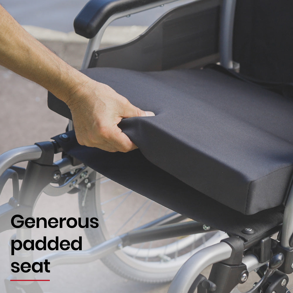 Folding Wheelchair with Brakes, 0.6m Armrests, and 0.15m Front Tyres