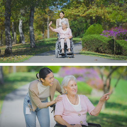 Folding Wheelchair with Brakes, 0.6m Armrests, and 0.15m Front Tyres