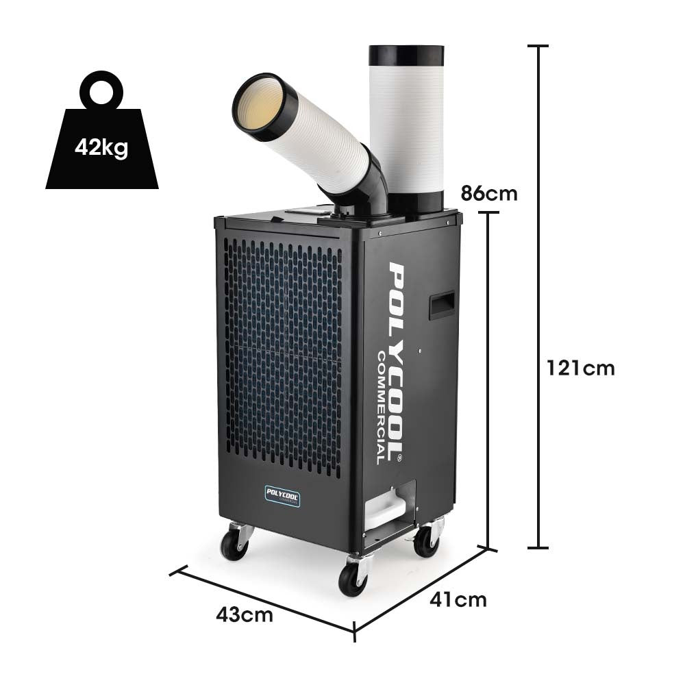 2.7kW Portable Industrial Spot Cooler with 0.4m³/h Output and 360° Airflow