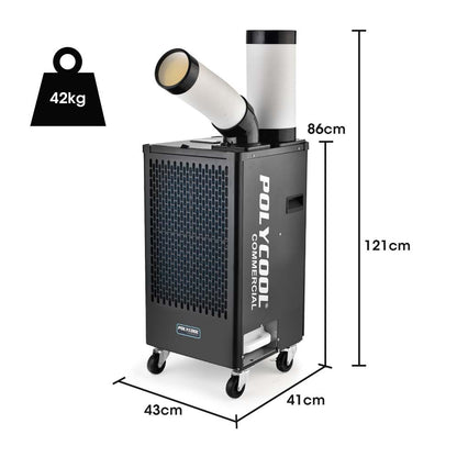 2.7kW Portable Industrial Spot Cooler with 0.4m³/h Output and 360° Airflow