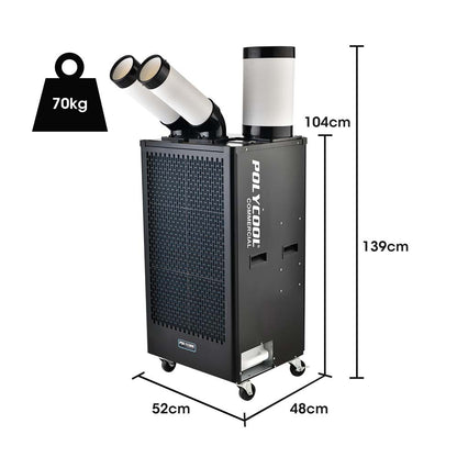 4.5kW Industrial Portable Cooler with Dual Ducts, 0.2m³ Output