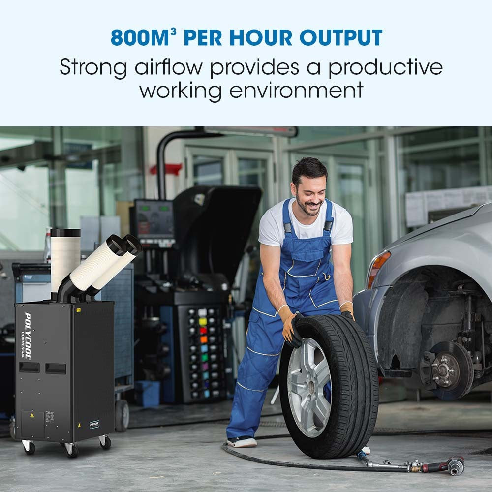 4.5kW Industrial Portable Cooler with Dual Ducts, 0.2m³ Output