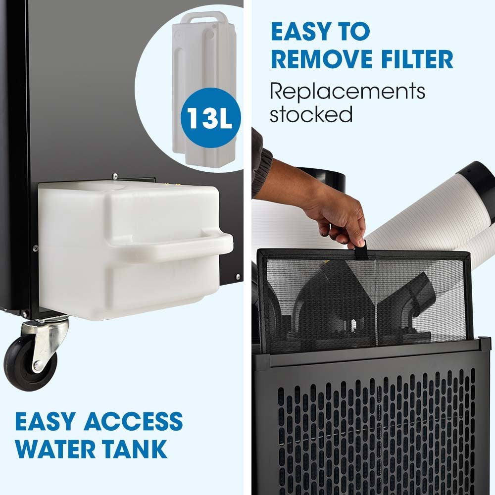 6.5kW Industrial Spot Cooler with 3 Adjustable Ducts and 15A Plug, 1200m³/hr Output