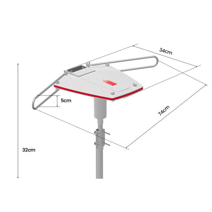 Outdoor 360° Rotating Digital TV Antenna with Signal Booster & Remote Control