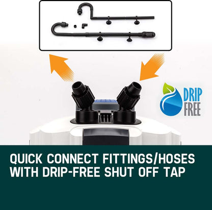 External Aquarium Canister Filter Pump 1.25m³/h for Freshwater & Saltwater Tanks