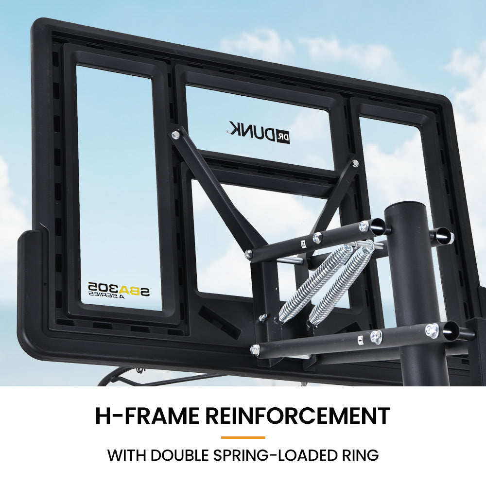 Adjustable Portable Basketball Hoop Stand, 2.45m-3.05m, Weatherproof Design