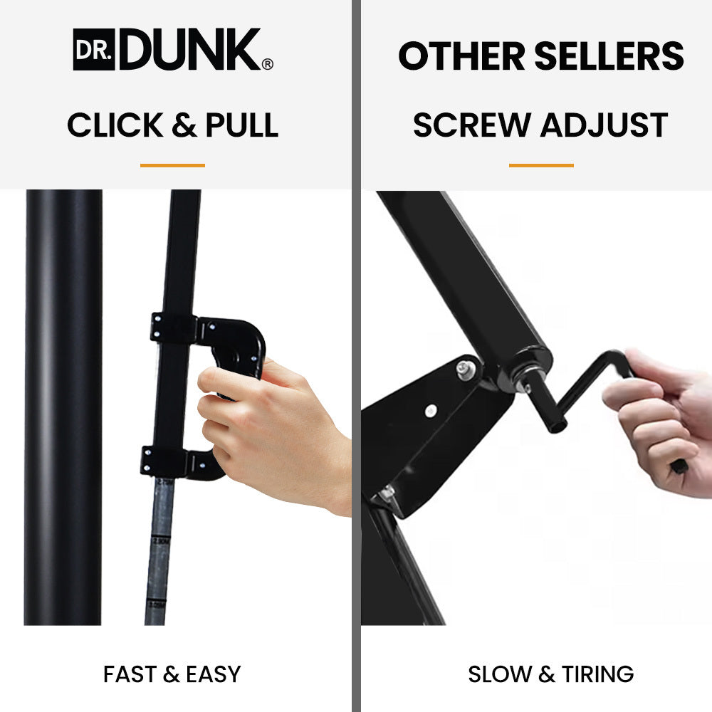 Adjustable Portable Basketball Hoop Stand, 2.45m-3.05m, Weatherproof Design