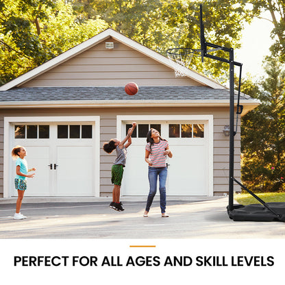 Adjustable Portable Basketball Hoop Stand, 2.45m-3.05m, Weatherproof Design