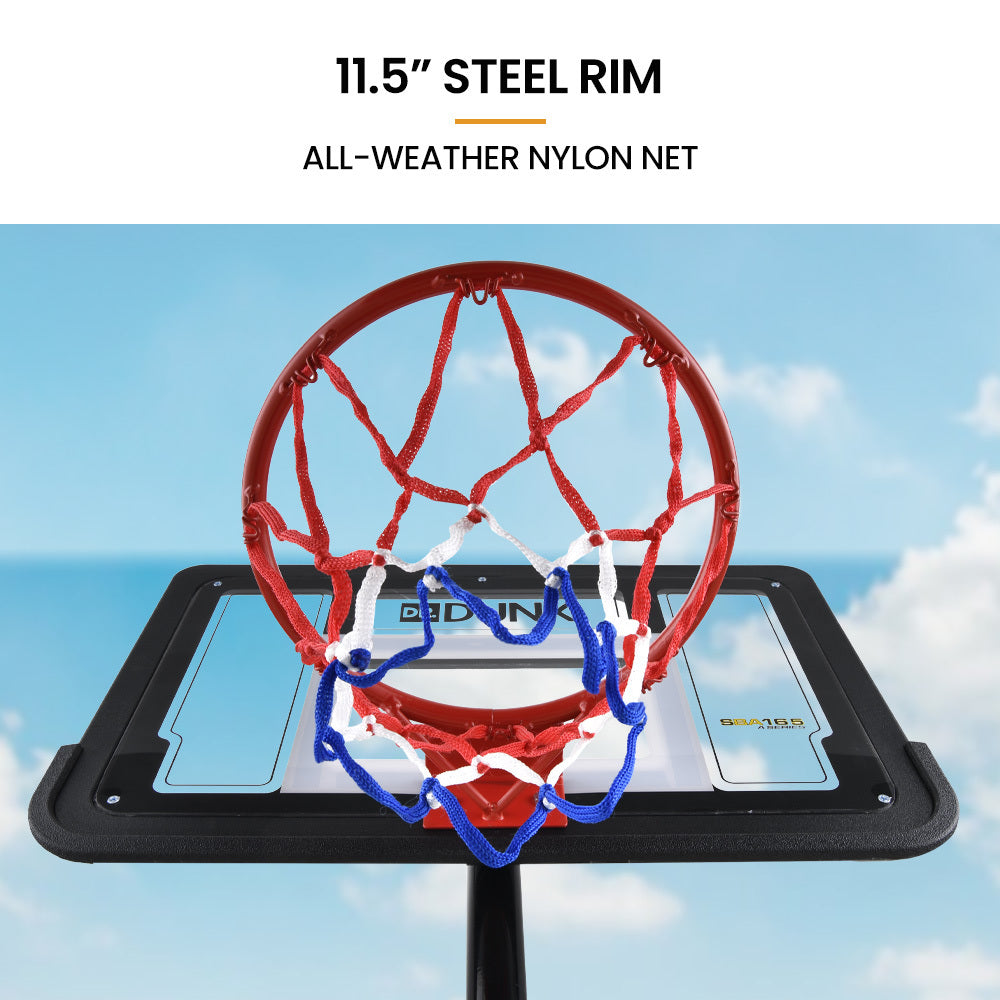 Portable Kids Basketball Hoop Stand with Adjustable Height 1.15m to 1.60m