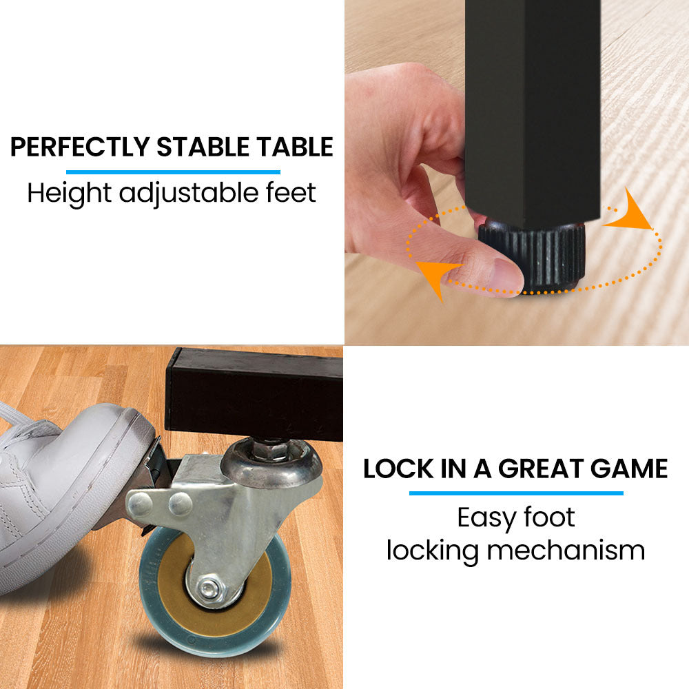 Premium Table Tennis Table with Adjustable Height and Foldaway Design