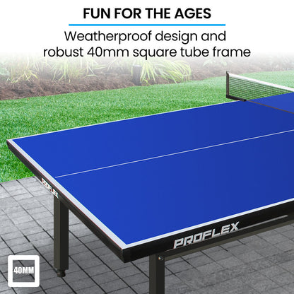 Premium Outdoor Table Tennis Table with 4 Player Set and TrueBounce Surface