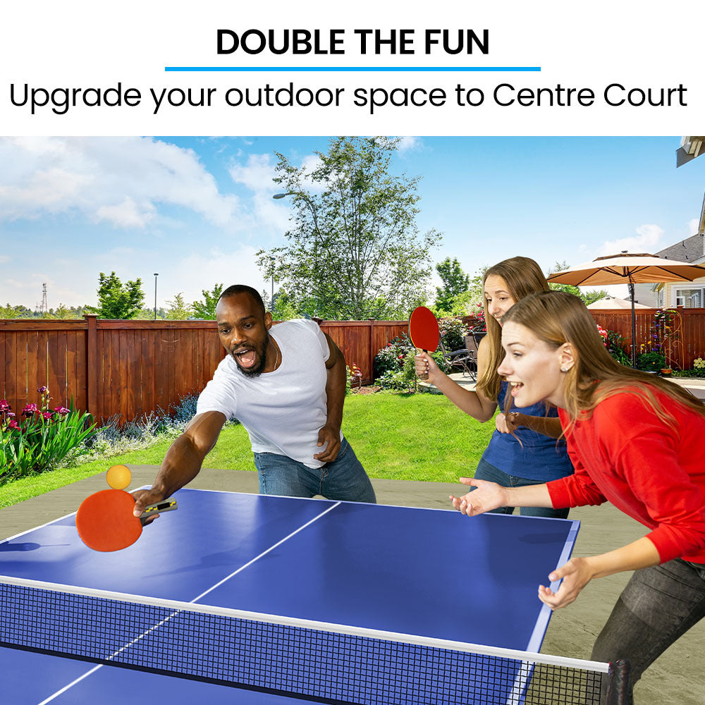 Premium Outdoor Table Tennis Table with 4 Player Set and TrueBounce Surface