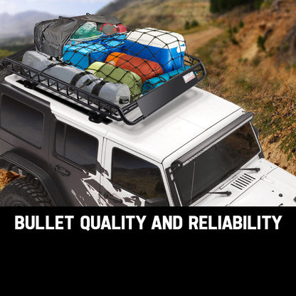 Universal Roof Rack Basket - Steel Cargo Carrier for Outdoor Adventures