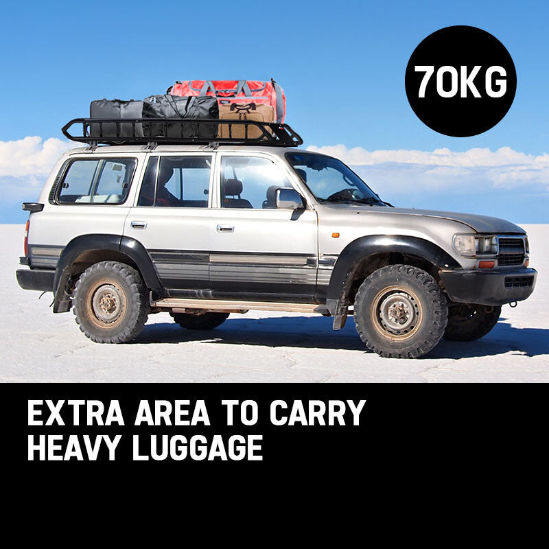 Universal Roof Rack Basket - Steel Cargo Carrier for Outdoor Adventures