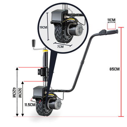Motorised Jockey Wheel 12V 350W with Brake, 2.27T Load for Caravan/Trailer