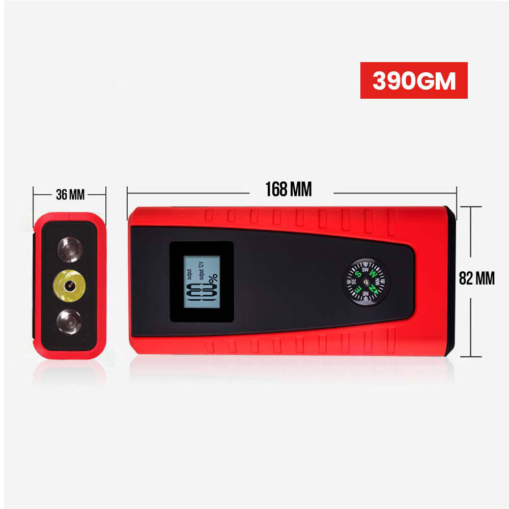 Portable 12V Jump Starter Powerbank with LED Torch and USB Charging Ports