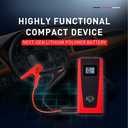 Portable 12V Jump Starter Powerbank with LED Torch and USB Charging Ports