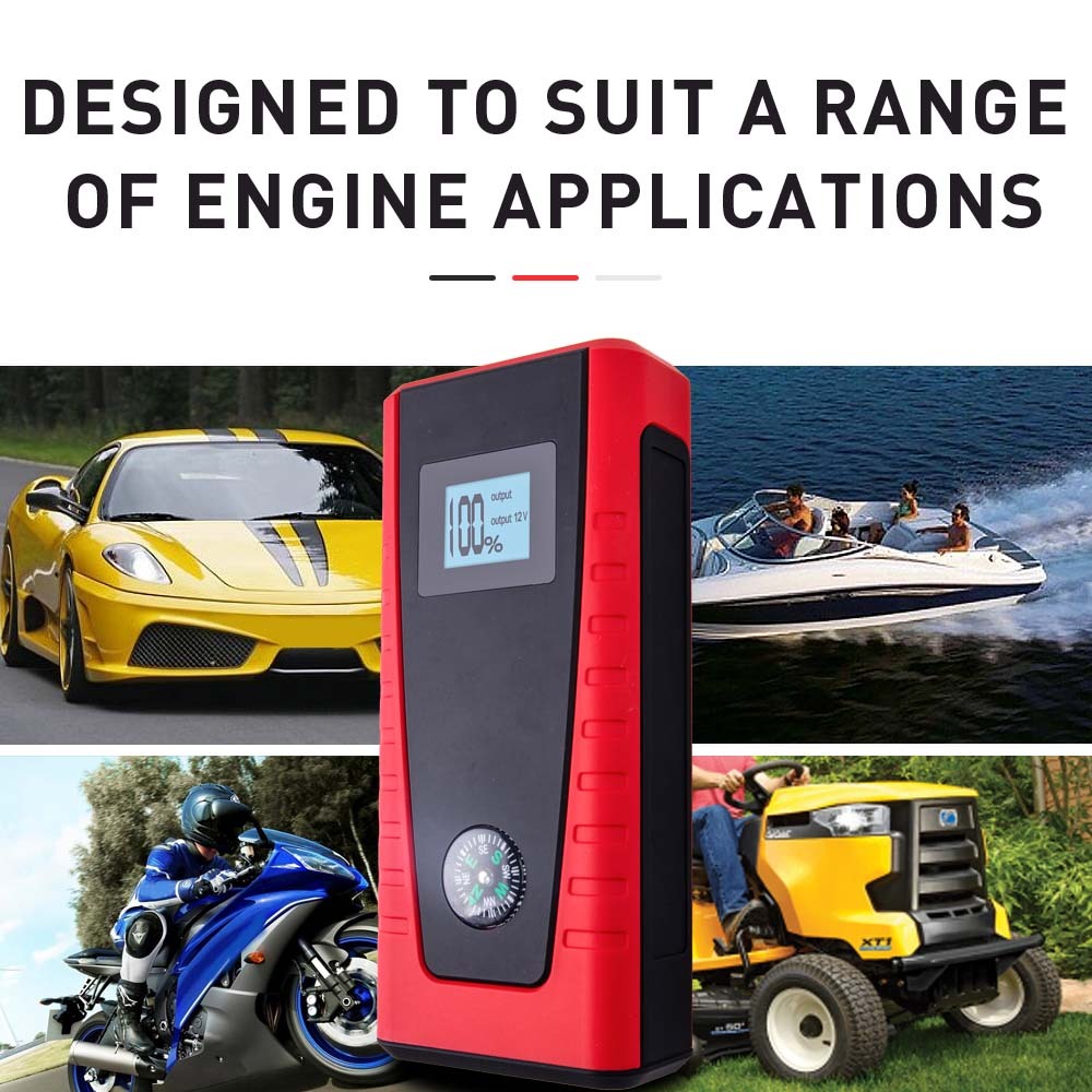 Portable 12V Jump Starter Powerbank with LED Torch and USB Charging Ports