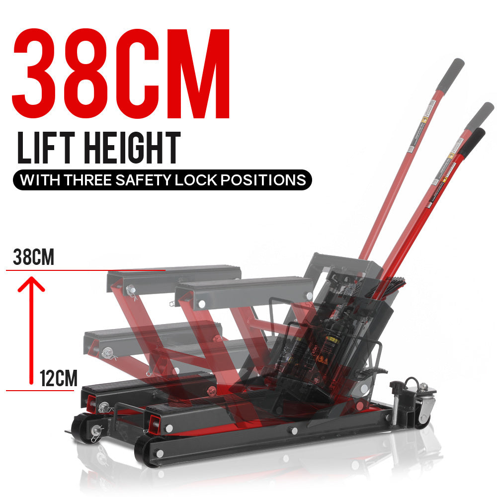 680kg Hydraulic Lift Jack Stand for Motorcycles & ATVs - 0.38m Height