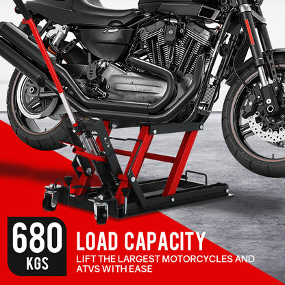 680kg Hydraulic Lift Jack Stand for Motorcycles & ATVs - 0.38m Height