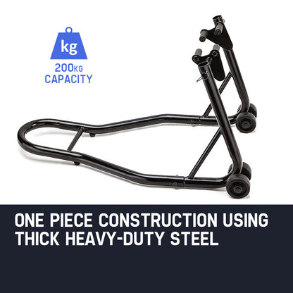 Heavy-Duty Motorcycle Front Stand with Adjustable Arms, 0.2m Capacity