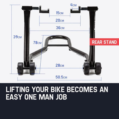 Heavy-Duty Motorbike Lift Stands with 0.81m Steel Tubing, 400kg Capacity