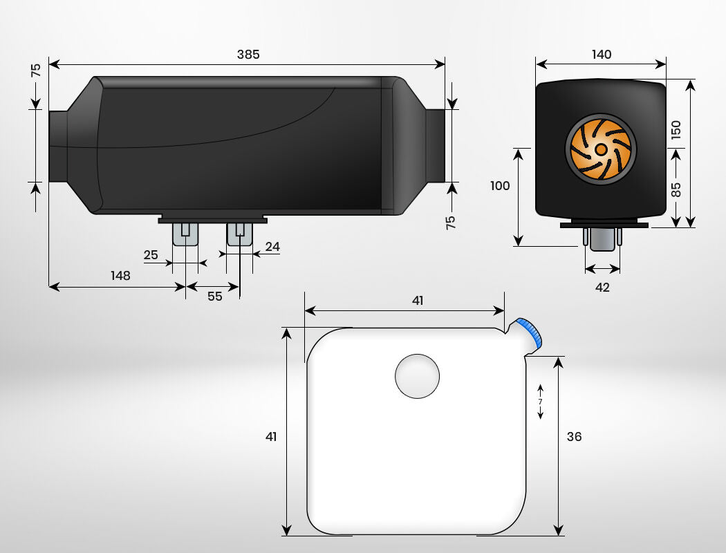 12V 5kW Diesel Air Heater for RVs, Caravans & Boats - Efficient & Quiet