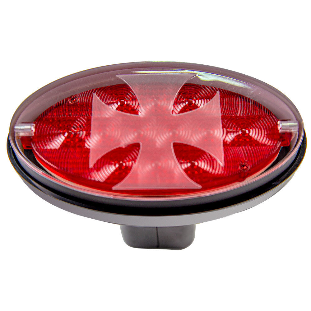 LED Towbar Hitch Cover with Brake and Tail Light Functions - Red and Blue Cross