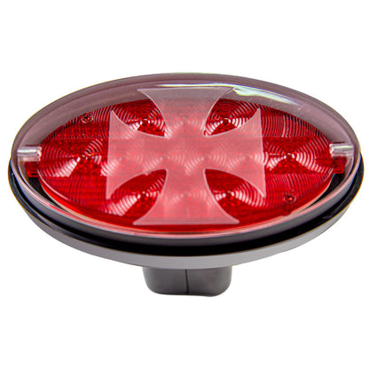 LED Towbar Hitch Cover with Brake and Tail Light Functions - Red and Blue Cross