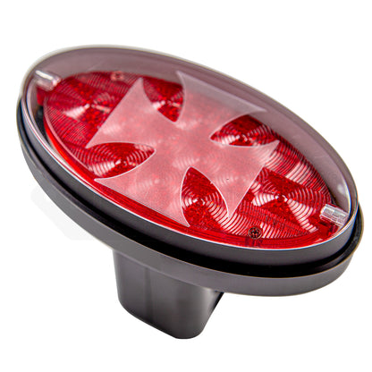 LED Towbar Hitch Cover with Brake and Tail Light Functions - Red and Blue Cross