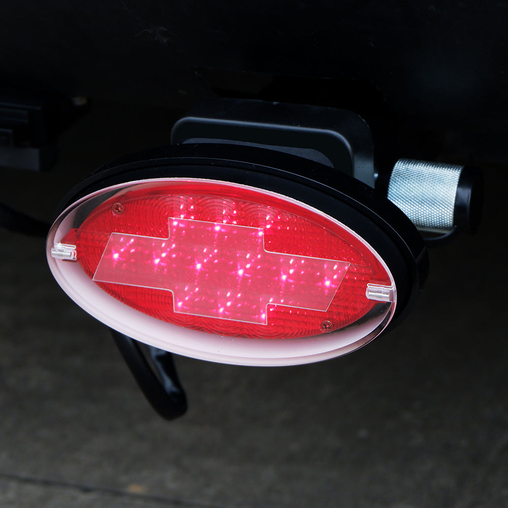 LED Towbar Hitch Cover with Brake & Tail Light Functions, Chevvy Logo