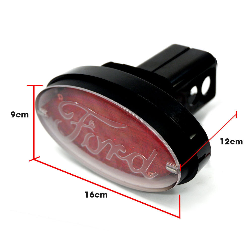 LED Towbar Hitch Cover with Brake Light and Red Oval Ford Logo