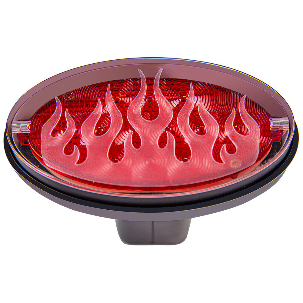 LED Towbar Hitch Cover with Blue Flame and Red Brake Light Accent
