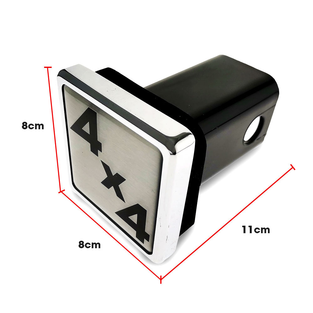 4x4 Towbar Hitch Cover - Chrome Zinc Die Cast with Foam Gasket