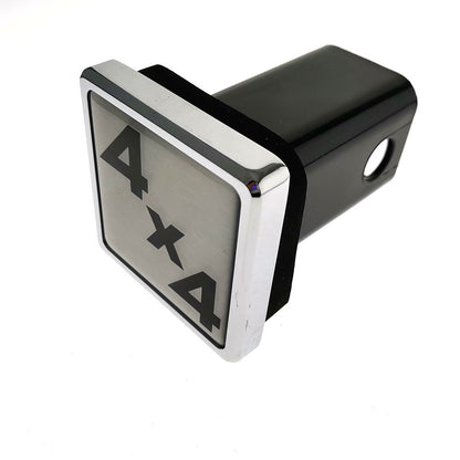4x4 Towbar Hitch Cover - Chrome Zinc Die Cast with Foam Gasket