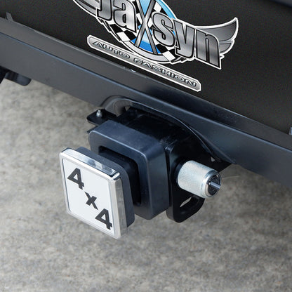 4x4 Towbar Hitch Cover - Chrome Zinc Die Cast with Foam Gasket