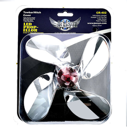 Chrome Propeller Hitch Cover with LED Brake Light and Spinning Feature