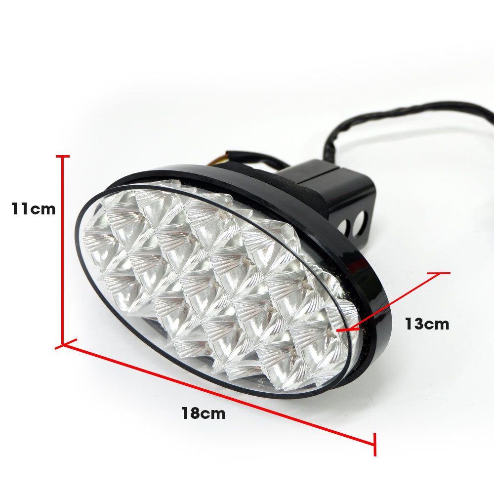 Oval LED Towbar Hitch Cover with Brake and Tail Light Function