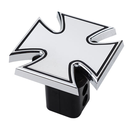 Chrome Iron Cross Towbar Hitch Cover with Foam Gasket - Easy Installation