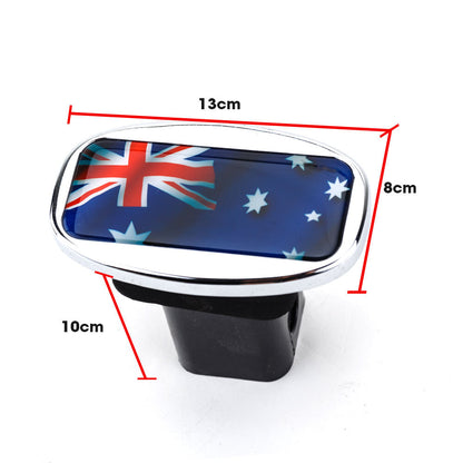 Aussie Flag Towbar Hitch Cover with Chrome Finish - Fits Standard Receivers
