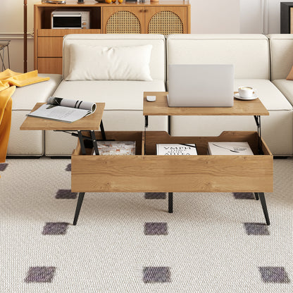 Accent Coffee Table with 2 Hidden Compartments for Living Room