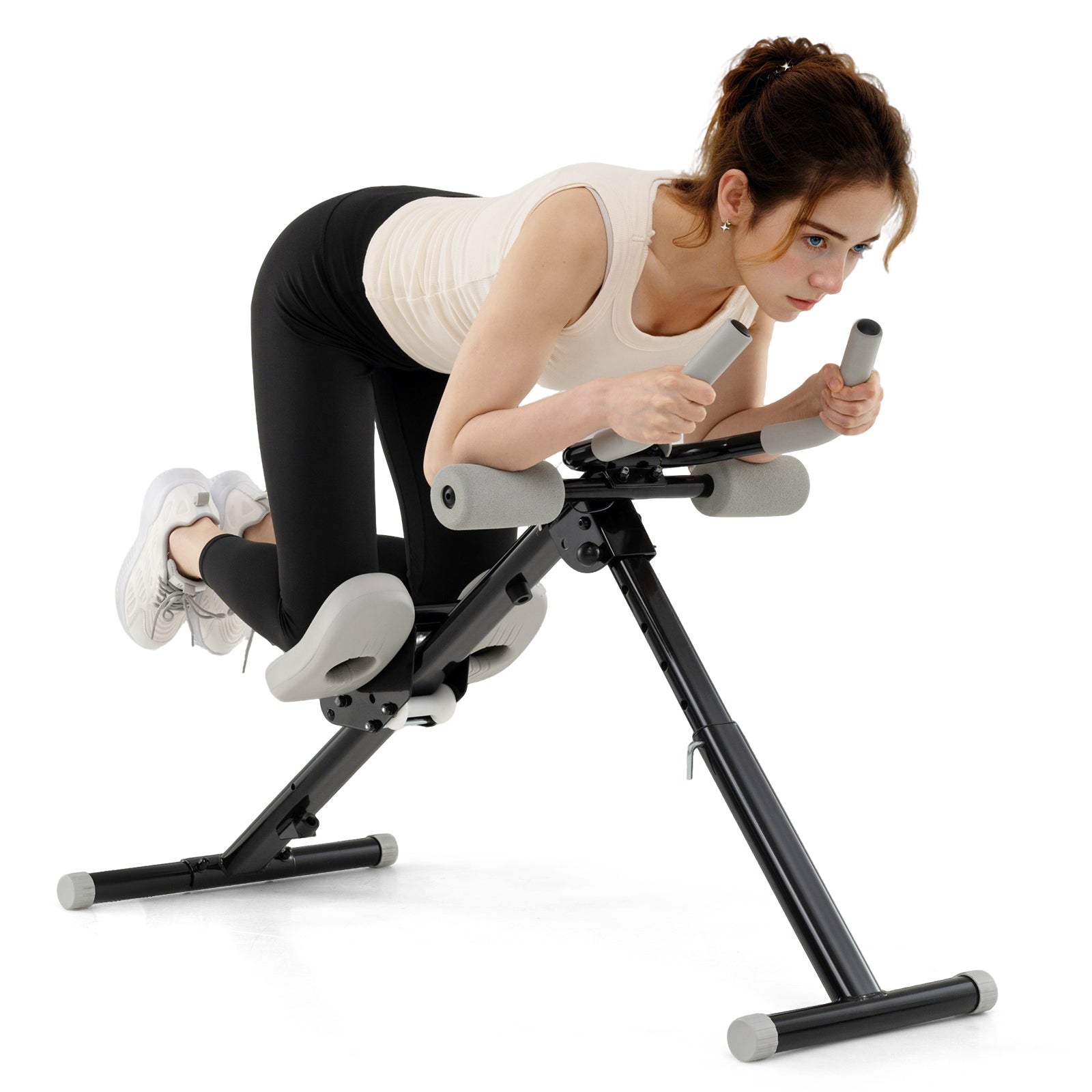 Adjustable Abdominal Trainer with Elbow Support-Black