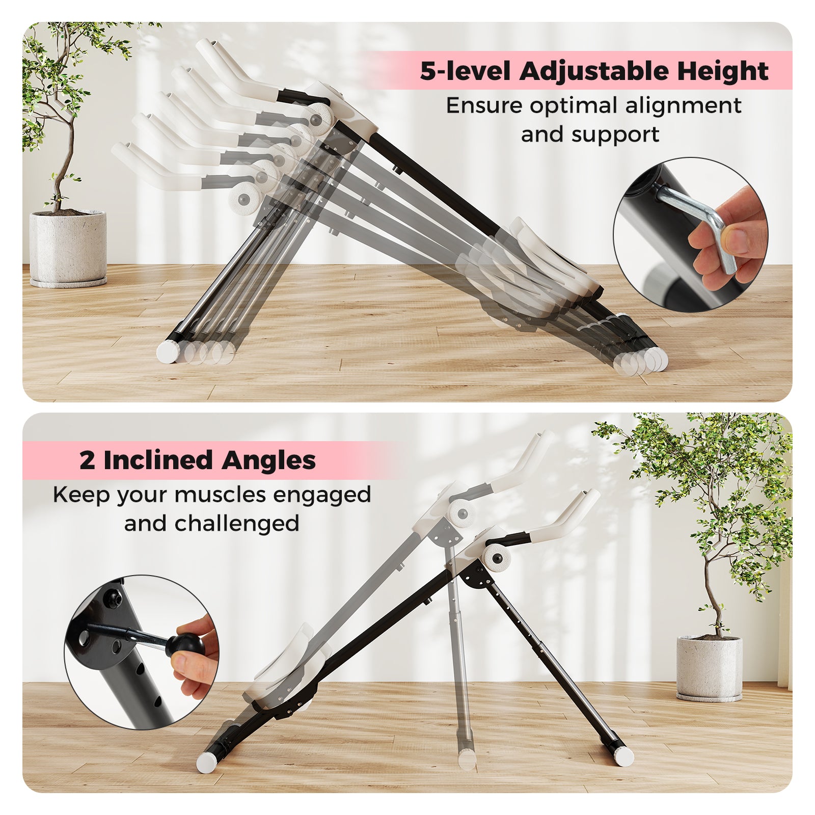 Adjustable Abdominal Trainer with Elbow Support-Black