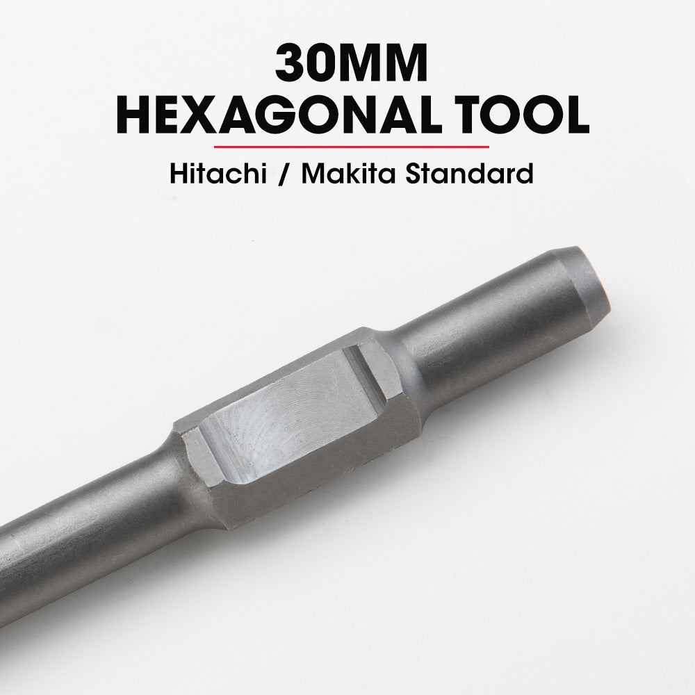 30mm Hex Jack Hammer Floor Scraper Chisel Bit - 0.13m Wide Blade