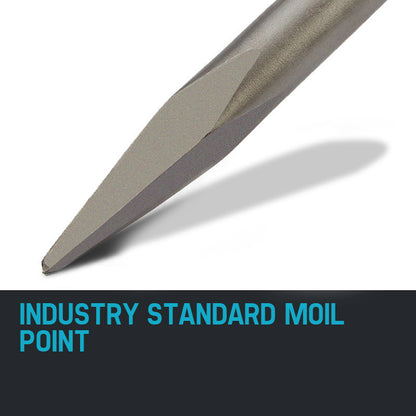 30mm Moil Point Chisel Bit for Jack Hammer, 0.4m Length, Contractor Grade